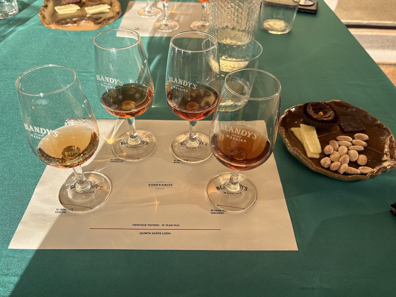 Vinprovning av Sercial, Verdelho, Bual och Malmsey på Blandy's